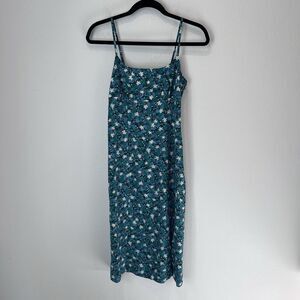 Uniqlo Women’s Printed Front Slit Camisole Dress Green Floral XS Party Spring